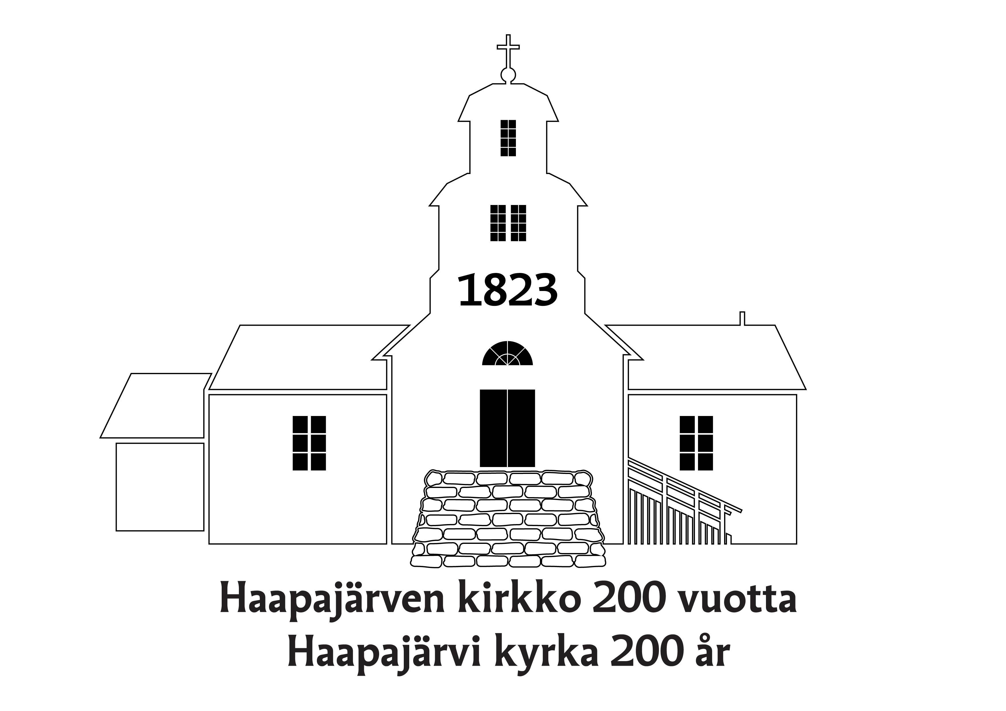 Haapajärven kirkon juhlavuoden logo.